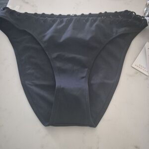 Good American Black Lace-Up Bikini Bottom XL NWT